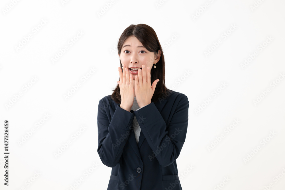 びっくりする女性 びっくりする女性