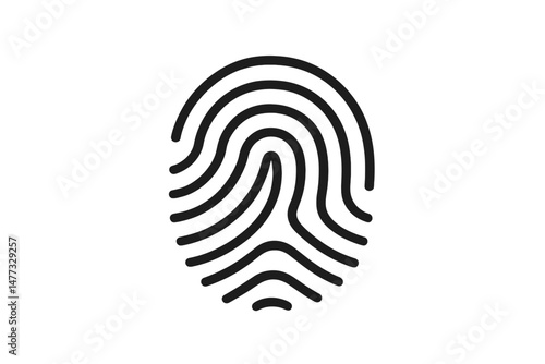 Fingerprint vector icon representing identity verification and biometric authentication methods for security applications