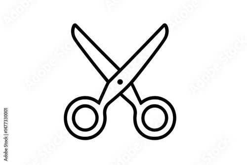 Vector icon representing a pair of scissors with an open and closed position for various design applications and uses