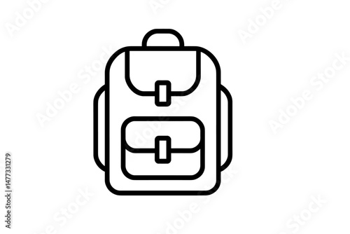 Backpack icon in simple vector design for school, travel, and outdoor activities