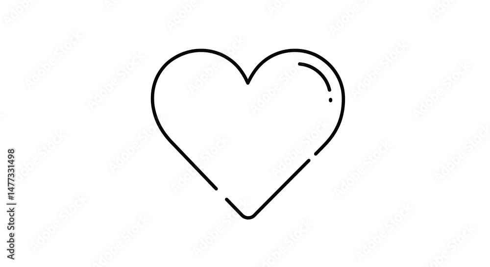 Heart Outline Icon on White Background Simple Love Symbol Heart Outline Icon on White Background Simple Love Symbol