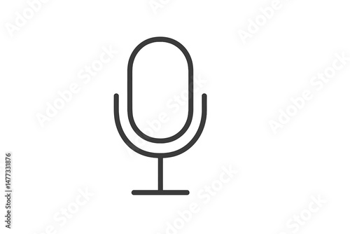Vector icon of a microphone symbolizing audio recording in a minimalistic design for digital applications