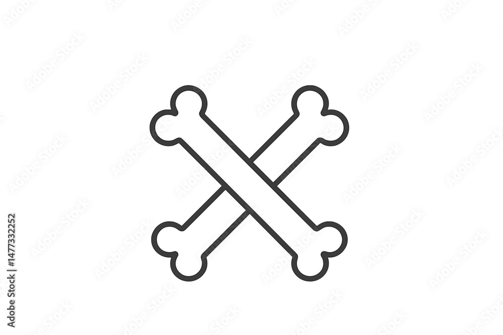 Crossed bones vector icon designed for educational and decorative purposes in various themes and settings Crossed bones vector icon designed for educational and decorative purposes in various themes and settings