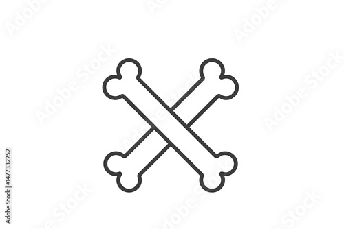 Crossed bones vector icon designed for educational and decorative purposes in various themes and settings