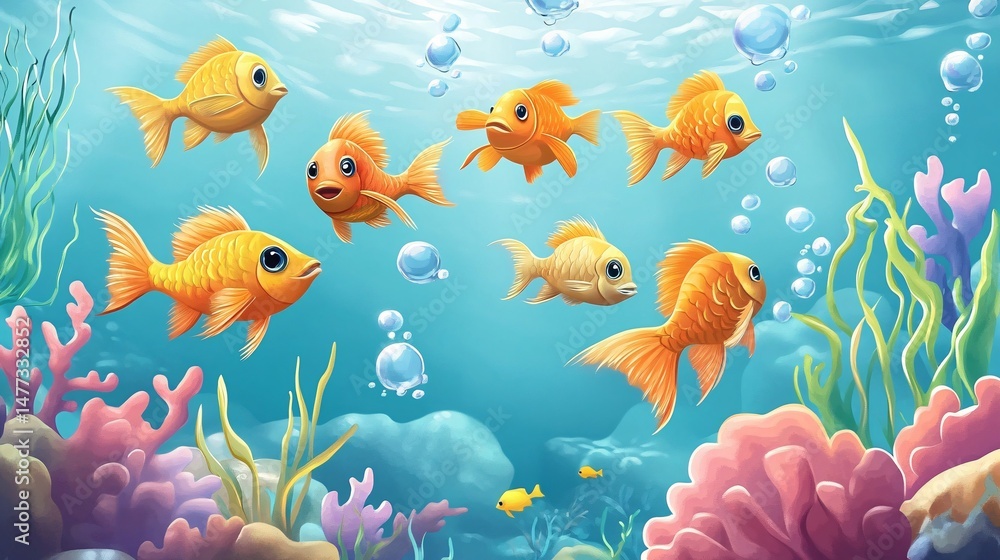 Naklejka premium fish in the aquarium