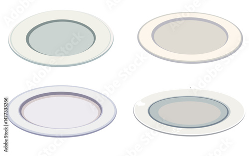 Plate illustration design material 4 pieces set
