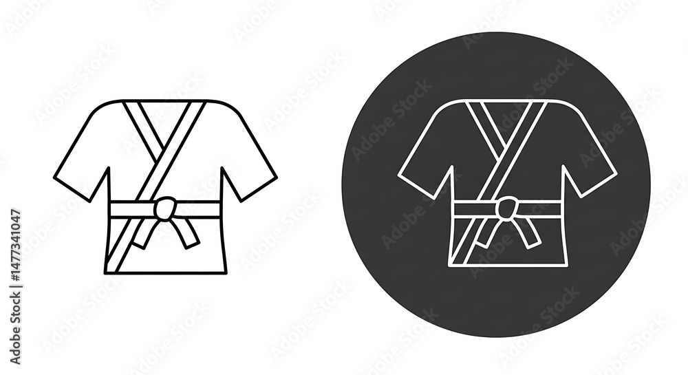 Martial Arts Uniform Line Icon Graphic Design for Sport and Exercise Martial Arts Uniform Line Icon Graphic Design for Sport and Exercise