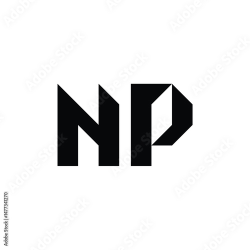 NP monogram logo design letter text name symbol monochrome logotype alphabet character simple logo