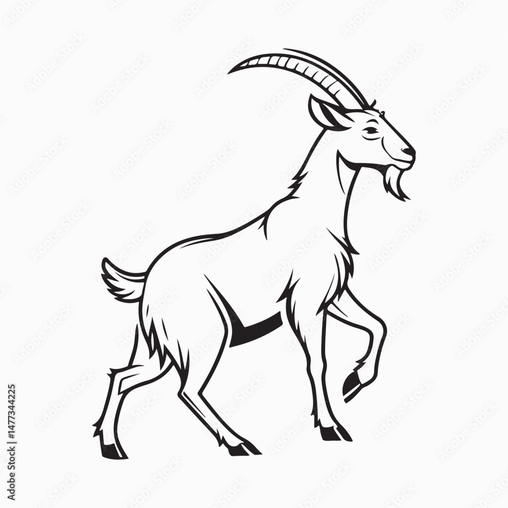 Fototapeta premium saanen goat vector art illustration