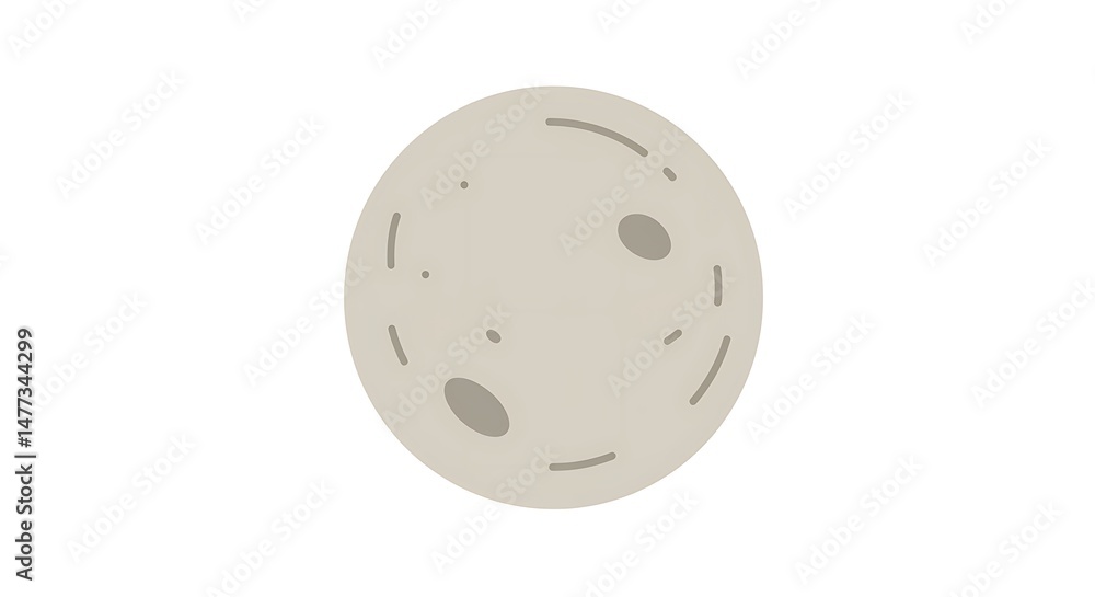 Obraz premium Isolated Moon Illustration Simple Celestial Orb