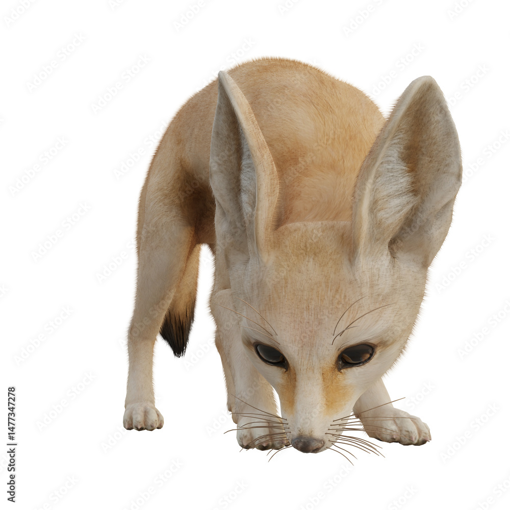Fototapeta premium 3D rendered fantasy desert fox isolated on transparent background