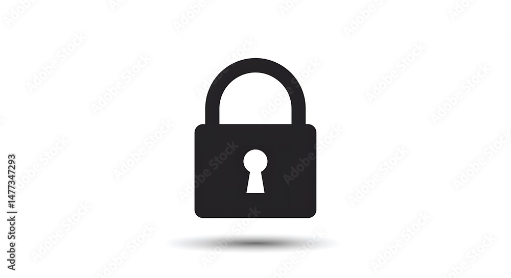Padlock Icon on White Background Representing Security Padlock Icon on White Background Representing Security