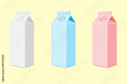 realistic plain milk carton vector