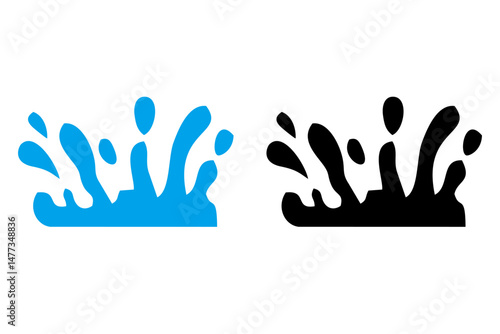 Splash water vector black and blue set icon. Fresh droplet isolated black and blue set icon. Vector illustration splash water on white background