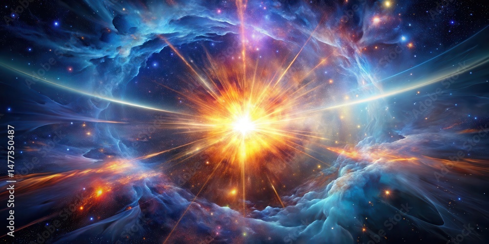 Fototapeta premium Energy Explosion in Space, nebulae, interstellar medium