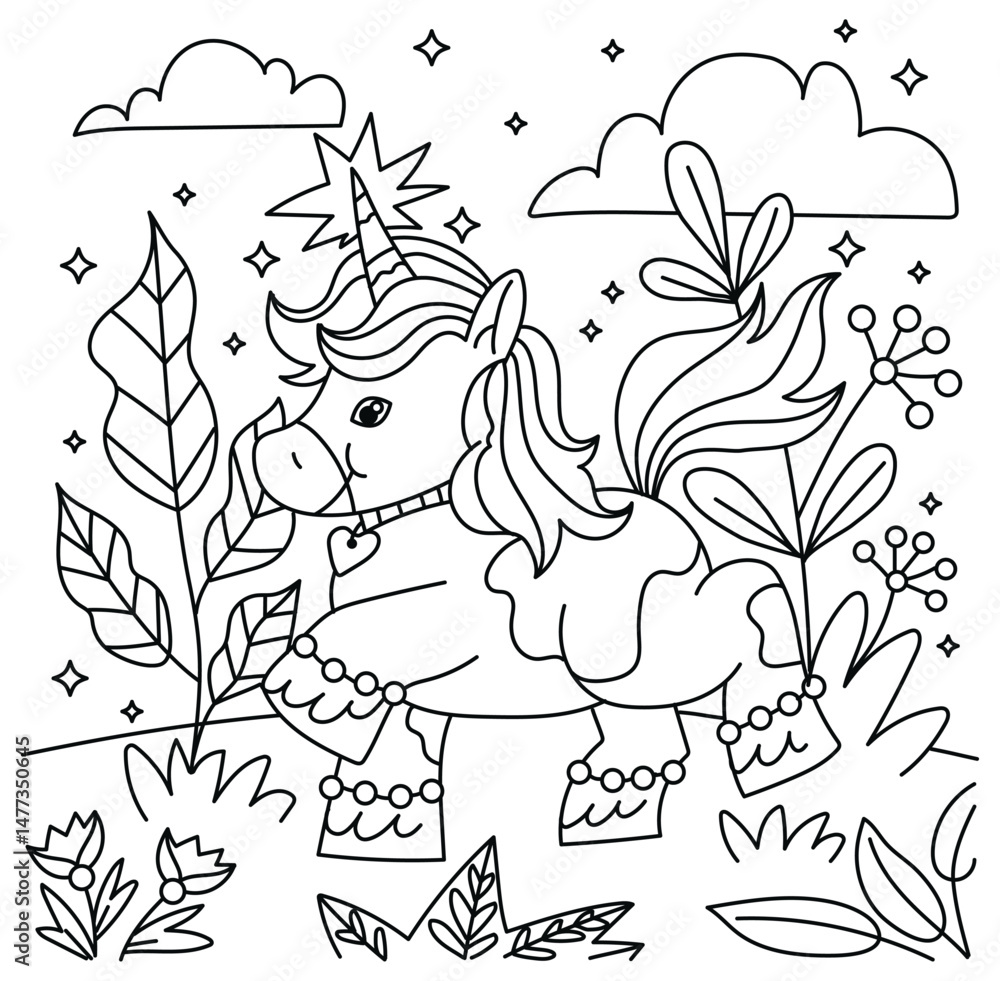 Fototapeta premium Hand drawn coloring book illustration 