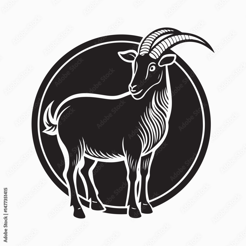Fototapeta premium saanen goat vector art illustration