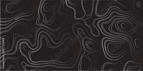 "Create a dark-themed abstract background featuring topographic contour lines. The lines should flow smoothly with organic curves, forming layered patterns over a deep black or charcoal surface. The d
