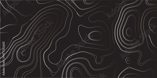 "Create a dark-themed abstract background featuring topographic contour lines. The lines should flow smoothly with organic curves, forming layered patterns over a deep black or charcoal surface. The d