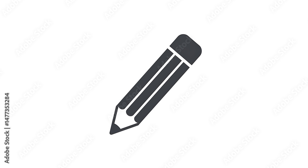 Isolated Pencil Icon, Vector Graphic, School Supply Isolated Pencil Icon, Vector Graphic, School Supply