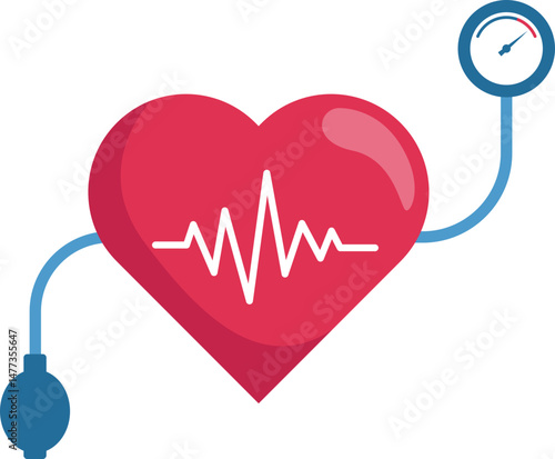 World hypertension day health awareness .  High blood bressure or hypertension awareness campaign vector isolated illustration.