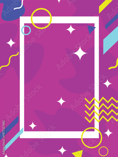Memphis colorful irregular geometric vector background