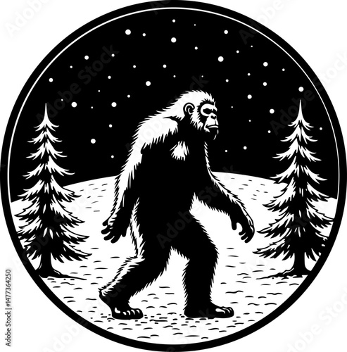 Animal Bigfoot & Wildlife Silhouettes for Outdoor and Nature-Themed Designs