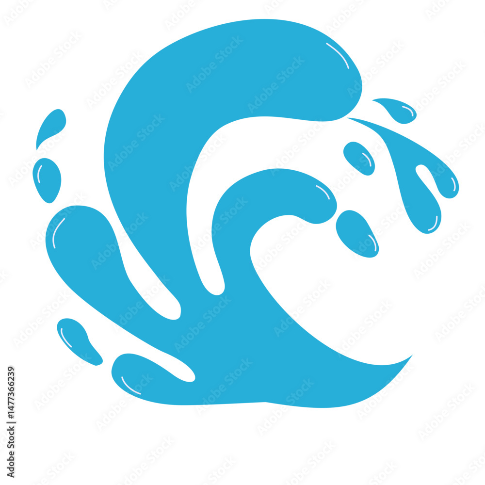 Fototapeta premium Set of Water drops, black sea ocean waves stencil. Liquid elements, cry droplet icons vector set. Ink, sauce, river isolated splashes