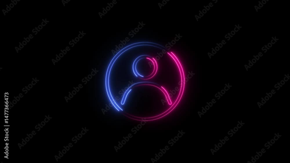 Circular avatar people icon.neon glowing circular people icon background. Circular avatar people icon.neon glowing circular people icon background.