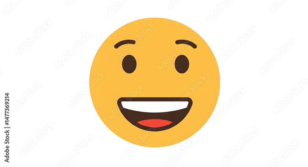 Smiling Face Emoticon with Open Mouth Illustration Smiling Face Emoticon with Open Mouth Illustration