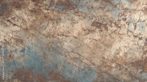 Wallpaper Mural Industrial concrete texture with crackled oxidation and diagonal tool marks, muted taupe-blue weathered surface for architectural visualization or urban branding Torontodigital.ca