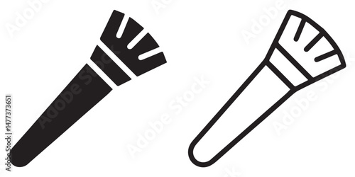 Cosmetic Brush icon set. Makeup brush illustration. Women's Makeup Tools.