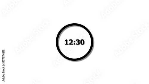 Wallpaper Mural Digital countdown timer black color animation of 17 second on transparent on white background. 17 seconds digital timer animation. Torontodigital.ca