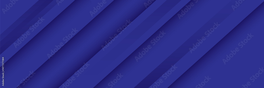 Obraz premium Modern abstract blue background with diagonal line. Simple graphic design element. Futuristic concept. Horizontal banner template with space for your text.