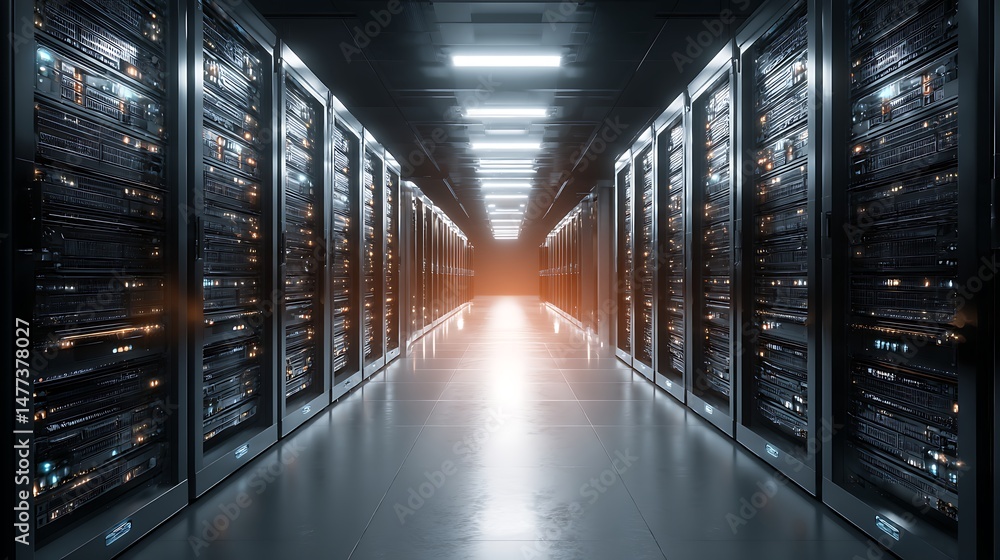 The digital transformation begins at a big data center technology warehouse, initiating server information digitalization, saas, cloud computing, web service integration commences The digital transformation begins at a big data center technology warehouse, initiating server information digitalization, saas, cloud computing, web service integration commences