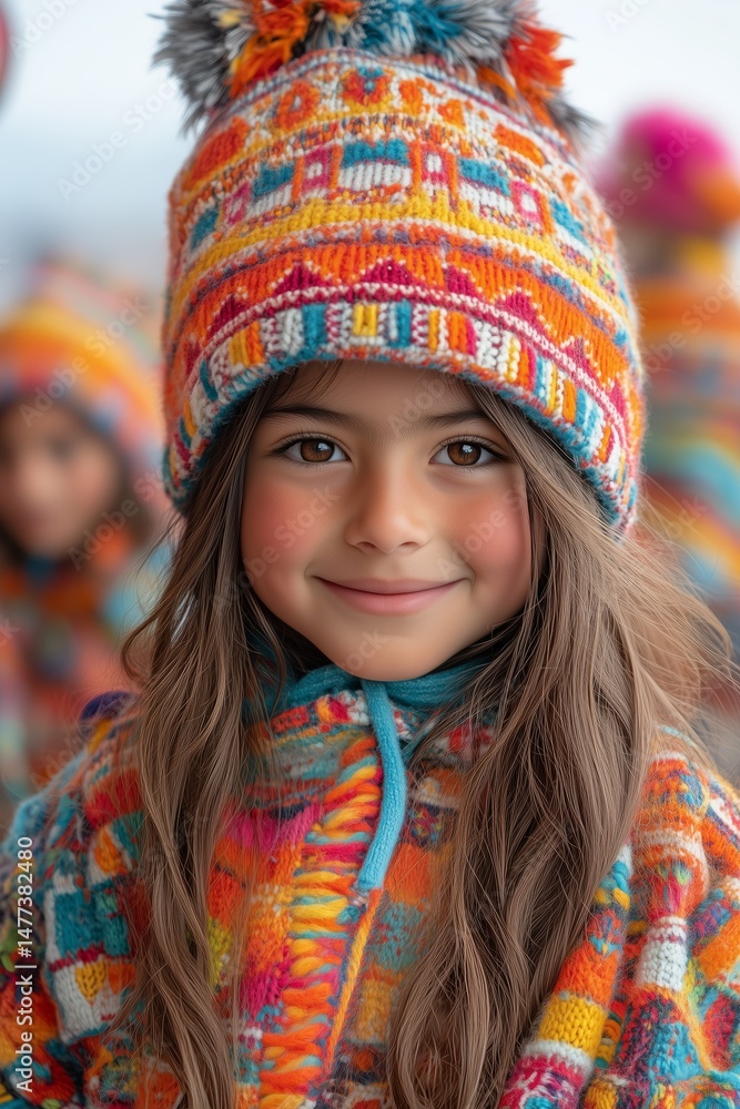 children dressed in traditional Andean clothing, smiling and playing during an Inti Raymi celebration children dressed in traditional Andean clothing, smiling and playing during an Inti Raymi celebration