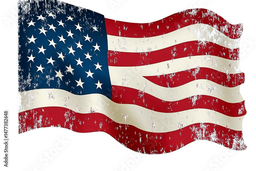american flag with grunge effect png