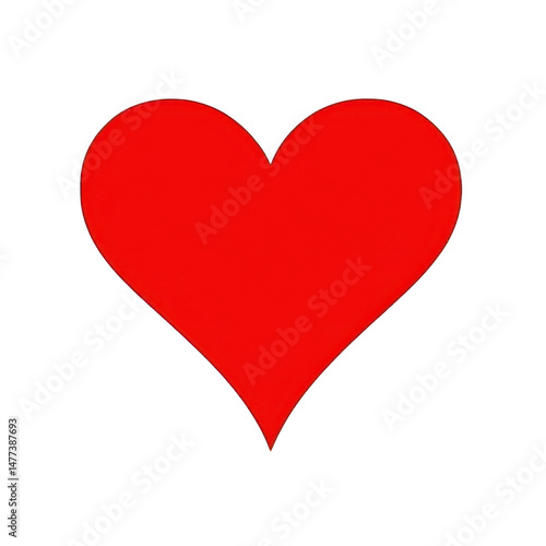 Free Download Vibrant red heart symbol on plain background, representing love and affection. simple design conveys warmth and emotion, making it ideal for romantic or heartfelt themes - GFXLoad