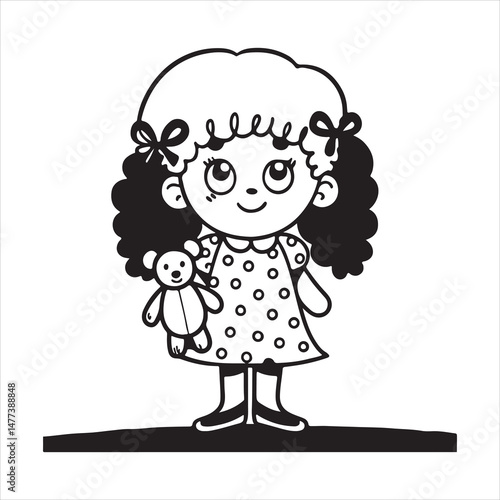 Adorable Little Toddler Girl with Joyful Expression and Bright Eyes