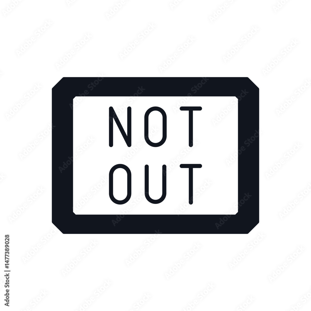 Not Out Vector icon Not Out Vector icon