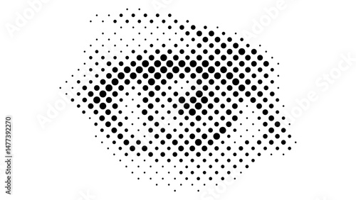 Vector Halftone Eye illustration. Halftone texture, dotted style. Vector Retro halftone collage design element.