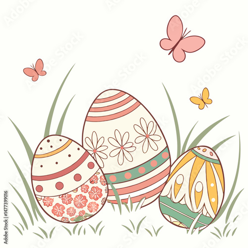 Variety easter eggs set vector image (104).eps