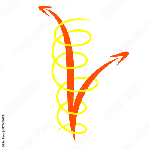 Stylized Diverging Paths with Swirling Element on a Contrasting Background