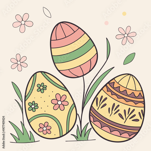 Variety easter eggs set vector image (121).eps