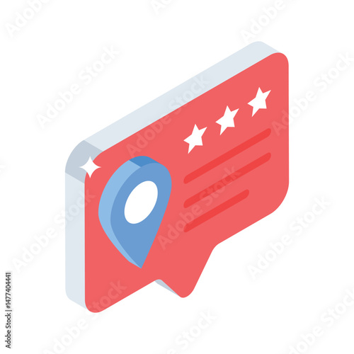 Get this isometric icon of location message pin
