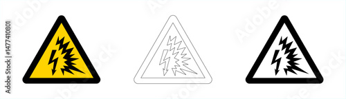 Warning risk of electric shock in vector format