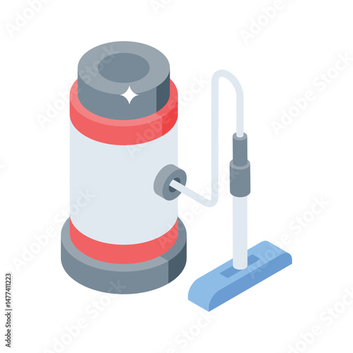 A isometric style icon of smart vacuum cleaner