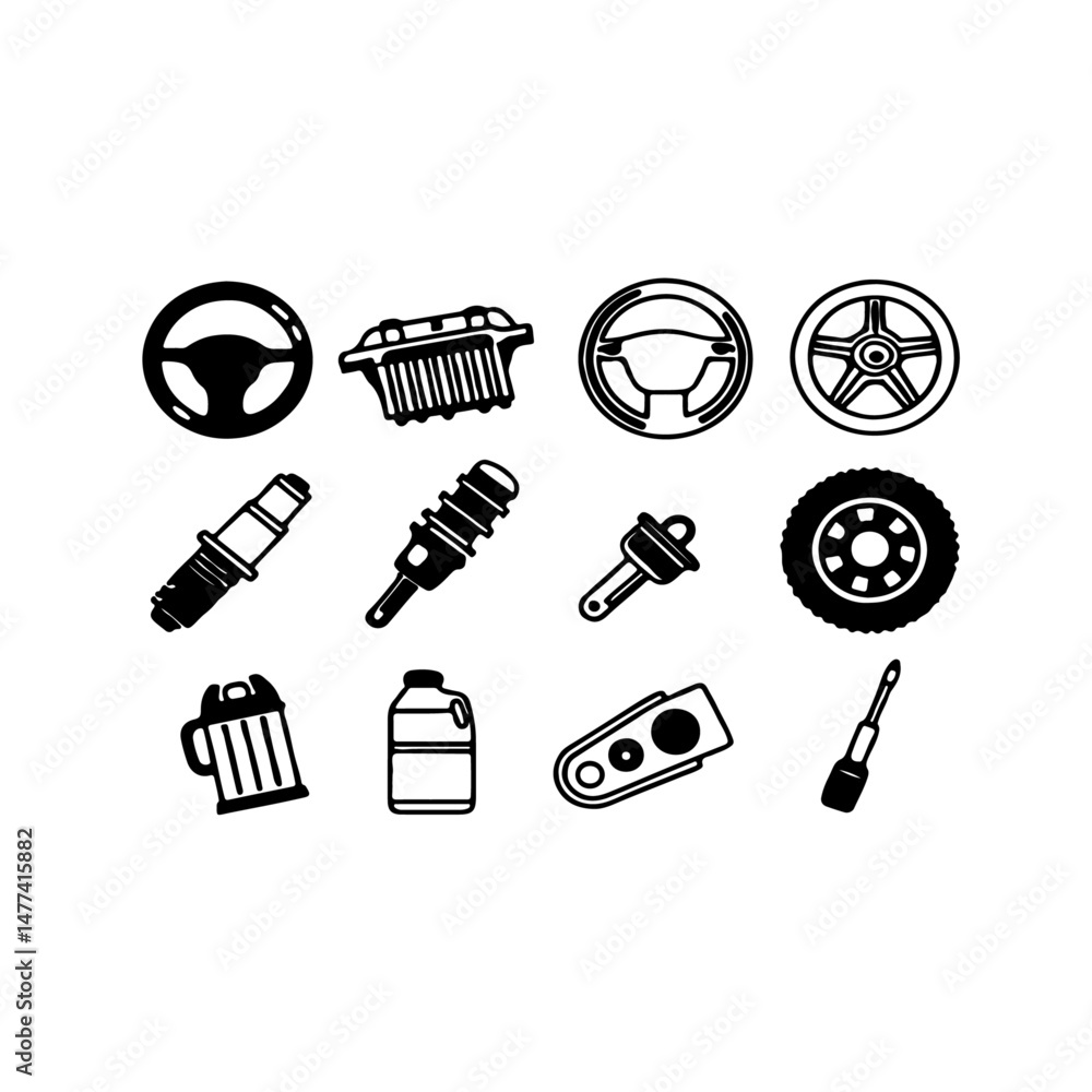 Fototapeta premium Car parts set