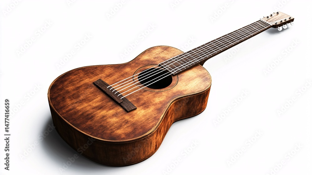 Fototapeta premium acoustic guitar isolated on white