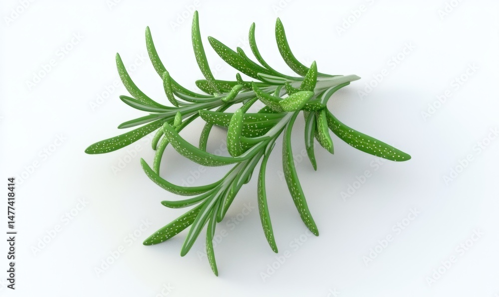 Fototapeta premium Fresh rosemary sprig, studio shot, white background, culinary use